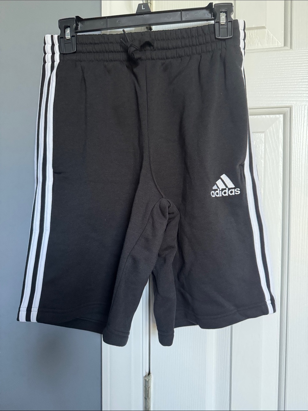 adidas Black Shorts with White 3-Stripe Detail
